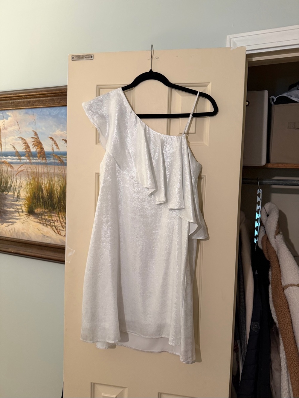 TCEC White One-Shoulder Ruffle Dress - Picture 3 of 4